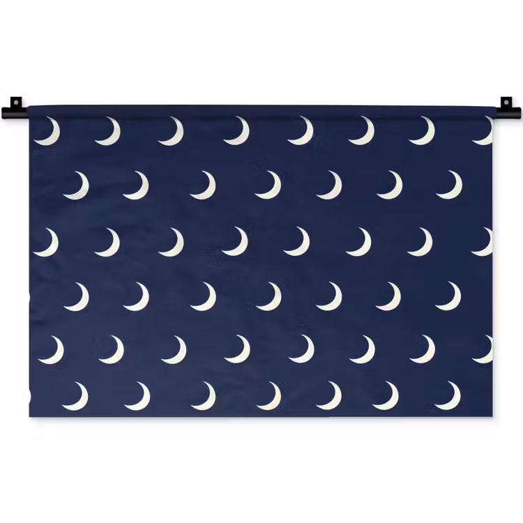 Patroon - Manen - Blauw Wandkleed katoen klein 269 -zz3d