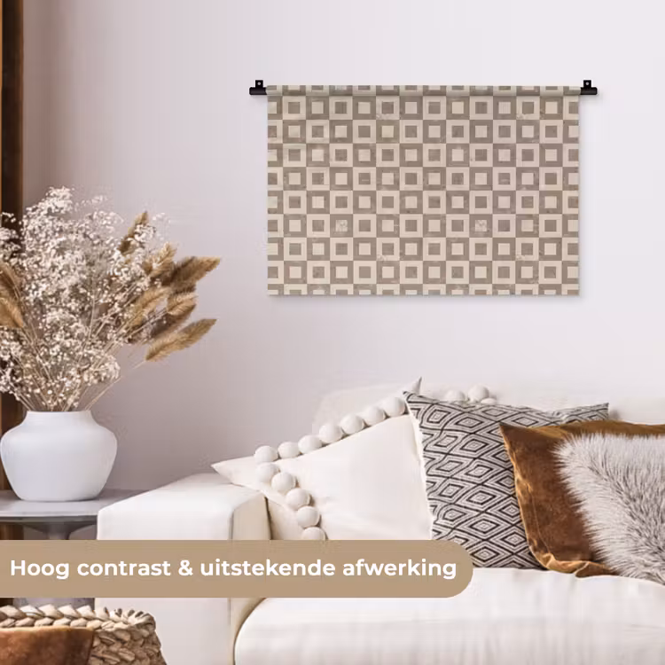 Patroon - Marmer - Beige Wandkleed katoen klein 269 -sfeer1