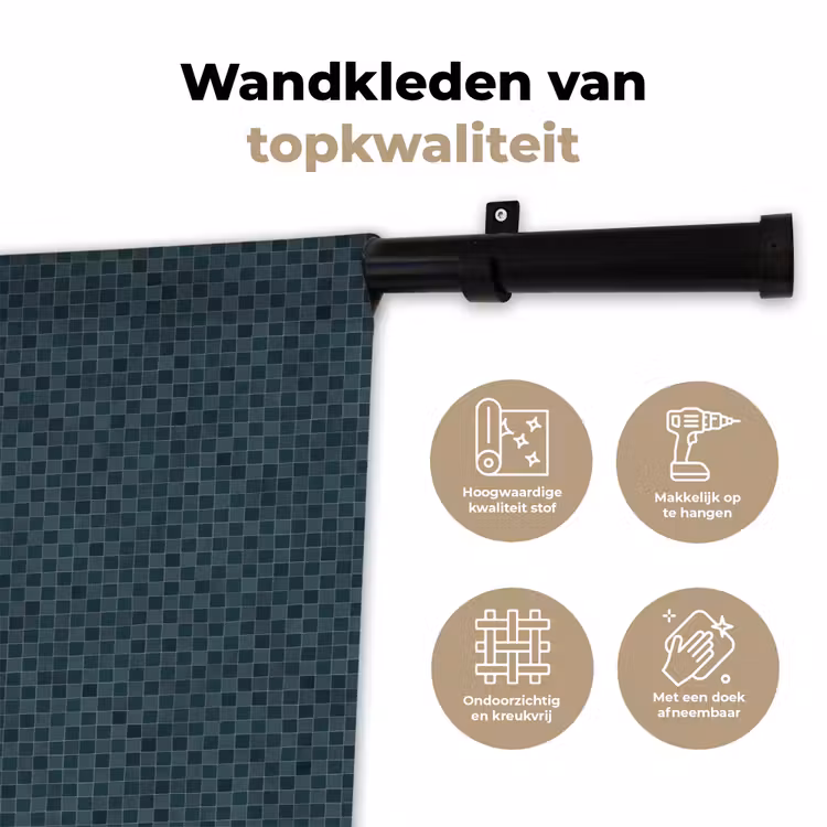 Patroon - Mozaïek - Groen Wandkleed katoen klein 269 -sfeer2
