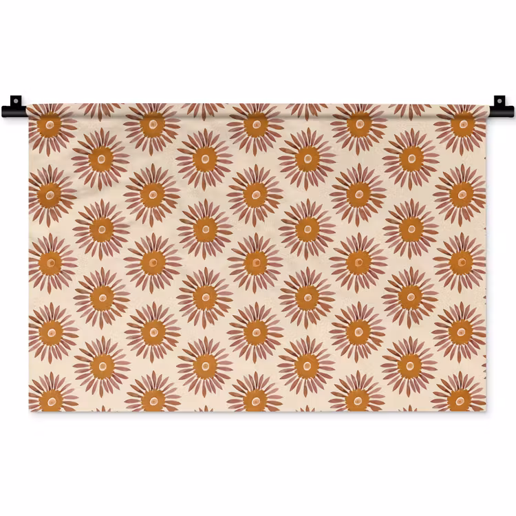 Patroon - Retro - Bruin Wandkleed katoen klein 269 -zz3d