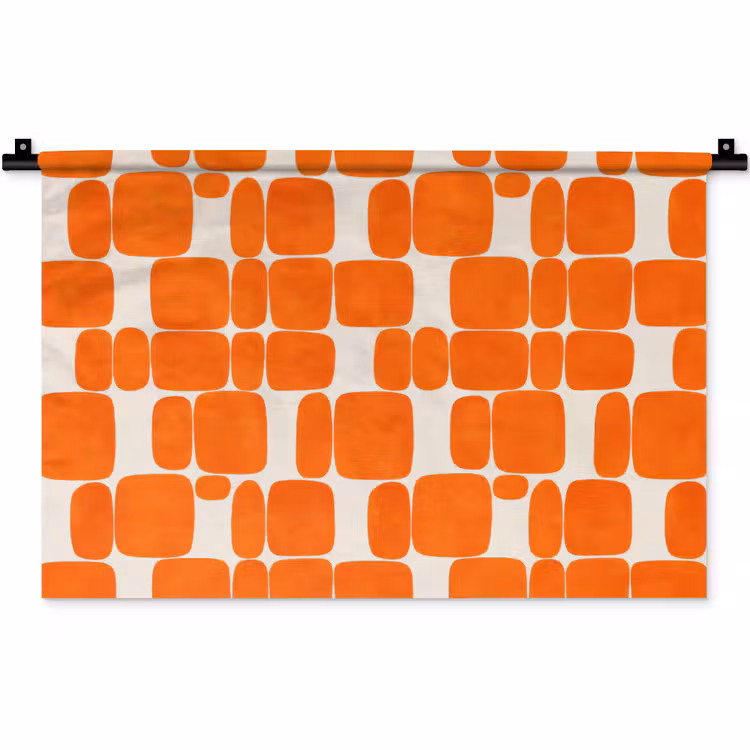 Patroon - Retro - Oranje Wandkleed katoen klein 269 -zz3d
