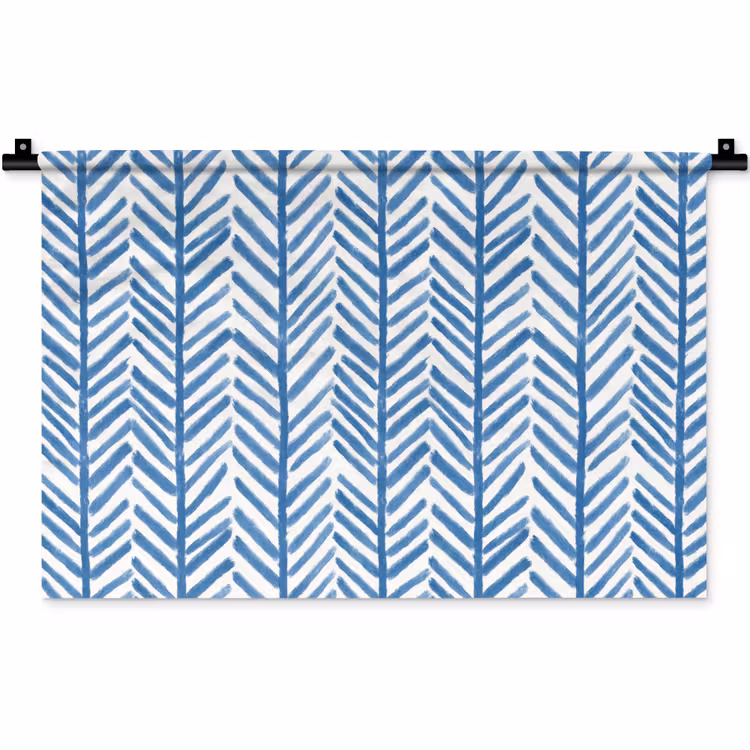 Patroon - Streep - Blauw Wandkleed katoen klein 269 -zz3d