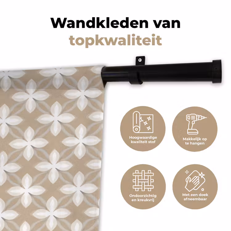Patroon - Symmetrisch - Beige Wandkleed katoen klein 269 -sfeer2
