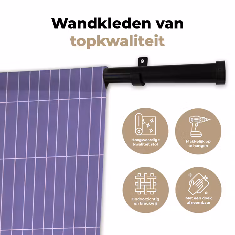 Patroon - Tegel - Lila Wandkleed katoen klein 269 -sfeer2