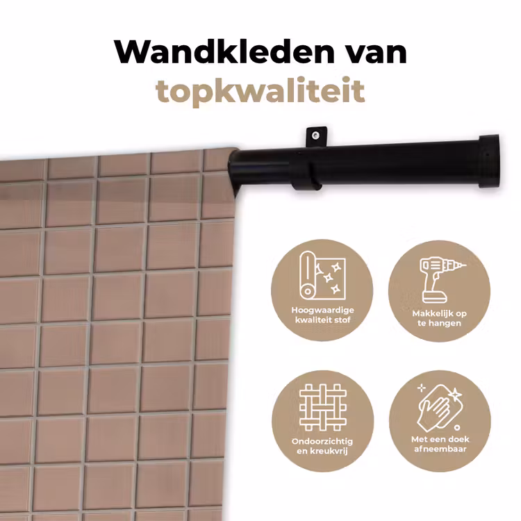 Patroon - Tegel - Oudroze Wandkleed katoen klein 269 -sfeer2