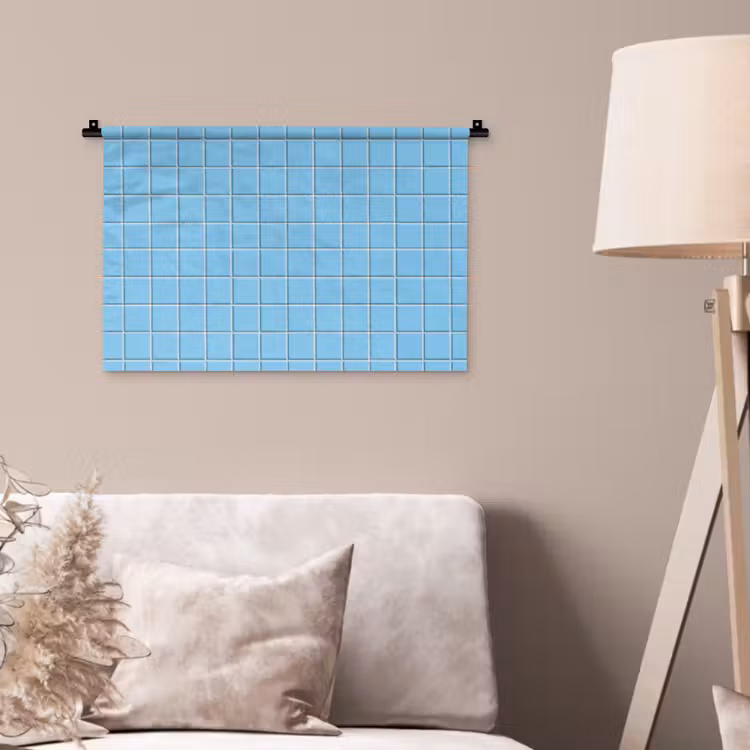 Patroon - Tegel - Pastel - Blauw Wandkleed katoen klein 269 -sfeer4