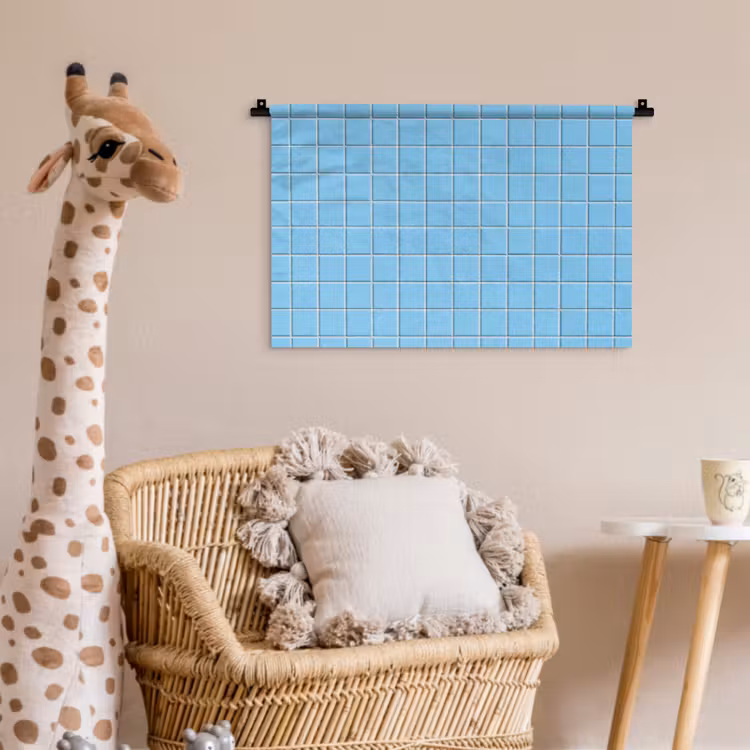 Patroon - Tegel - Pastel - Blauw Wandkleed katoen klein 269 -wsfeer5_kind