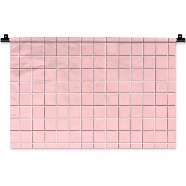 Patroon - Tegel - Pastelroze Wandkleed katoen klein 269 -zz3d