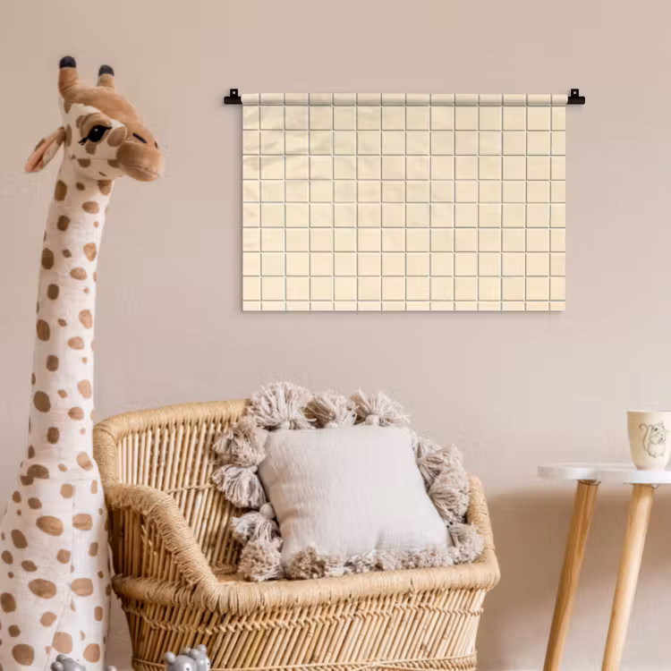 Patroon - Tegels - Gebroken - Wit Wandkleed katoen klein 269 -wsfeer5_kind
