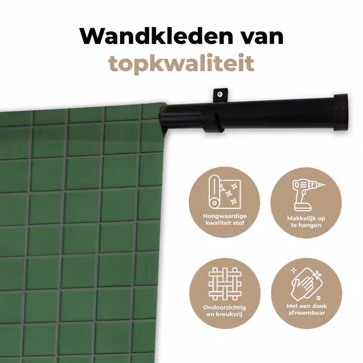 Patroon - Tegels - Groen Wandkleed katoen klein 269 -sfeer2