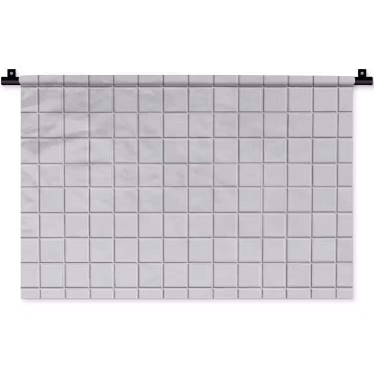 Patroon - Tegels - Licht - Grijs Wandkleed katoen klein 269 -zz3d