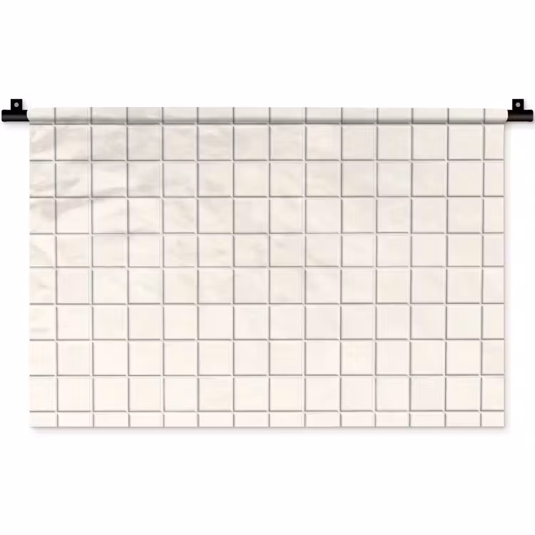 Patroon - Tegels - Wit Wandkleed katoen klein 269 -zz3d