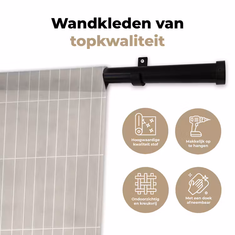 Patroon - Tegels - Zand Wandkleed katoen klein 269 -sfeer2