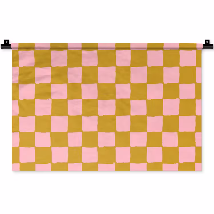 Patroon - Vierkant - Roze Wandkleed katoen klein 269 -zz3d