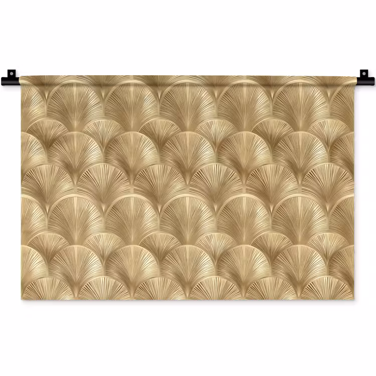 Patroon - Waaier -  Goud Wandkleed katoen klein 269 -zz3d