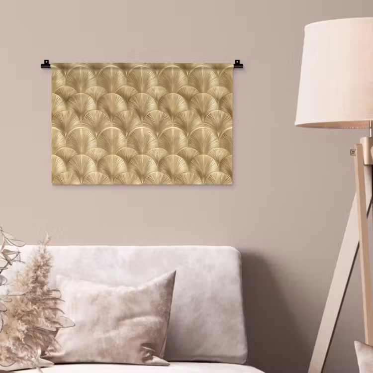 Patroon - Waaier -  Goud Wandkleed katoen klein 269 -sfeer4