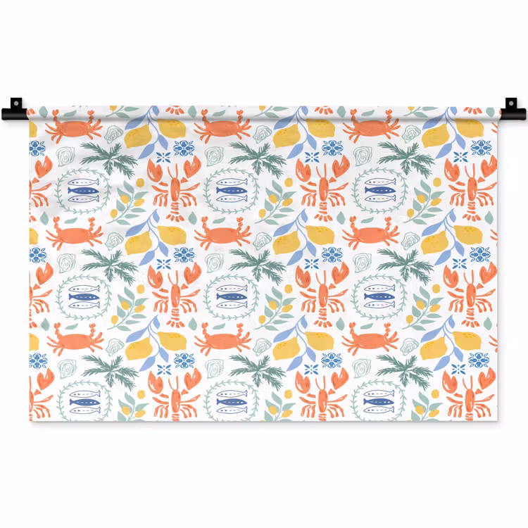 Zee - Sfeer - Citroen - Vis Wandkleed katoen klein 269 -zz3d