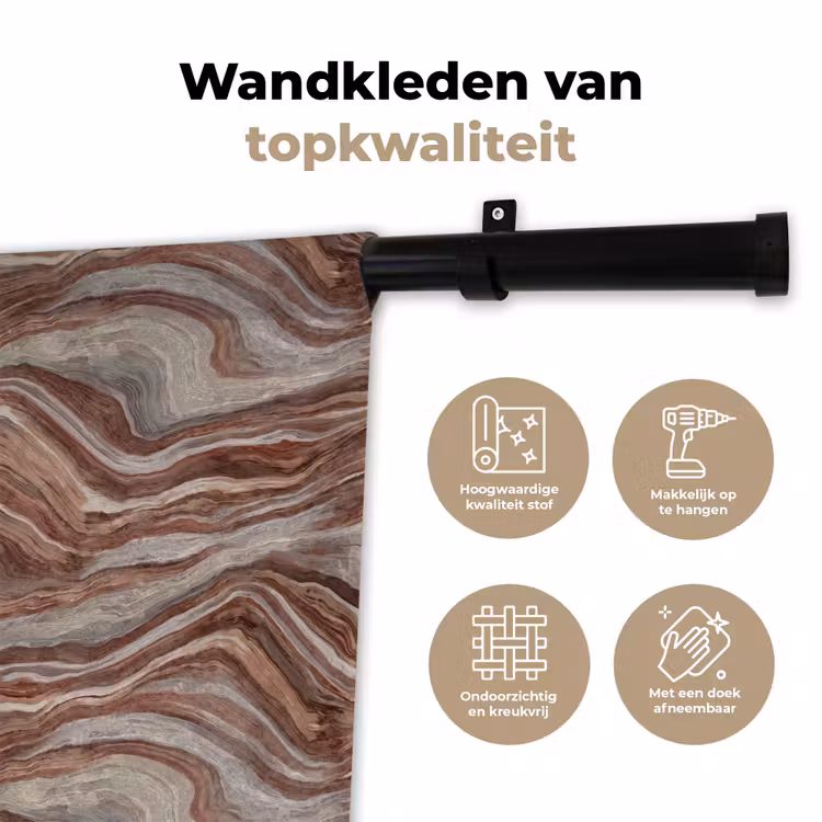 Patroon - Zandsteen - Travertijn Wandkleed katoen klein 269 -sfeer2