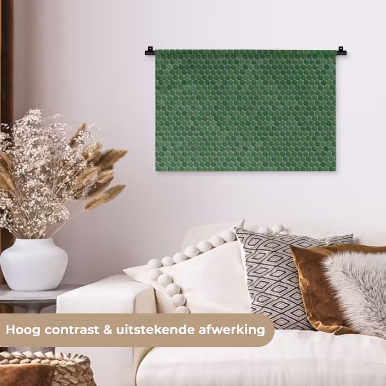 Penny - Mozaïek - Bosgroen - Green Wandkleed katoen klein 269 -sfeer1