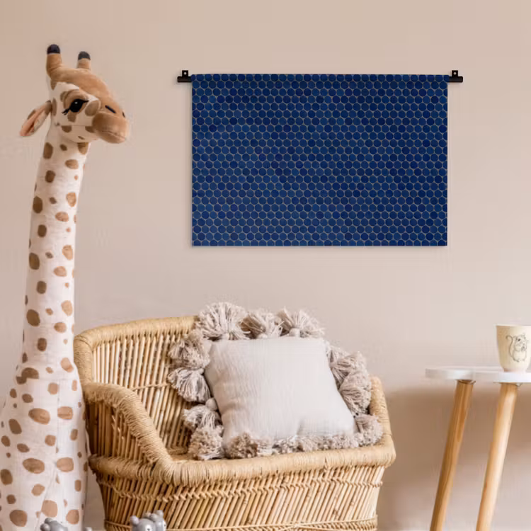 Penny - Mozaïek - Donkerblauw Wandkleed katoen klein 269 -wsfeer5_kind