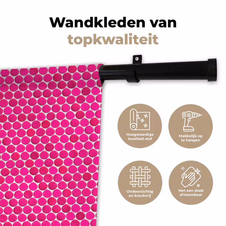 Penny - Mozaïek - Felroze Wandkleed katoen klein 269 -sfeer2