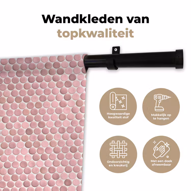 Penny - Mozaïek - Lichtroze Wandkleed katoen klein 269 -sfeer2