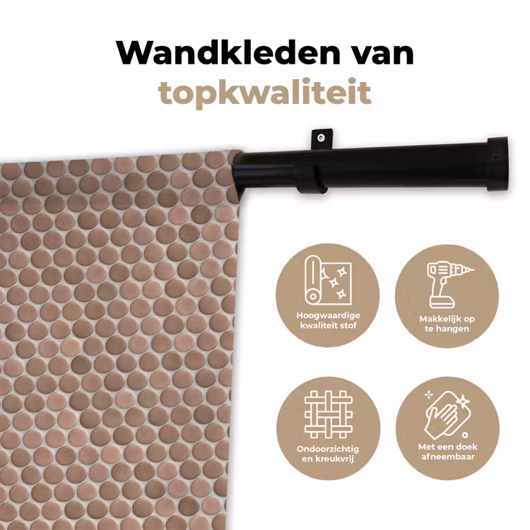 Penny - Mozaïek - Oudroze - Terracotta Wandkleed katoen klein 269 -sfeer2