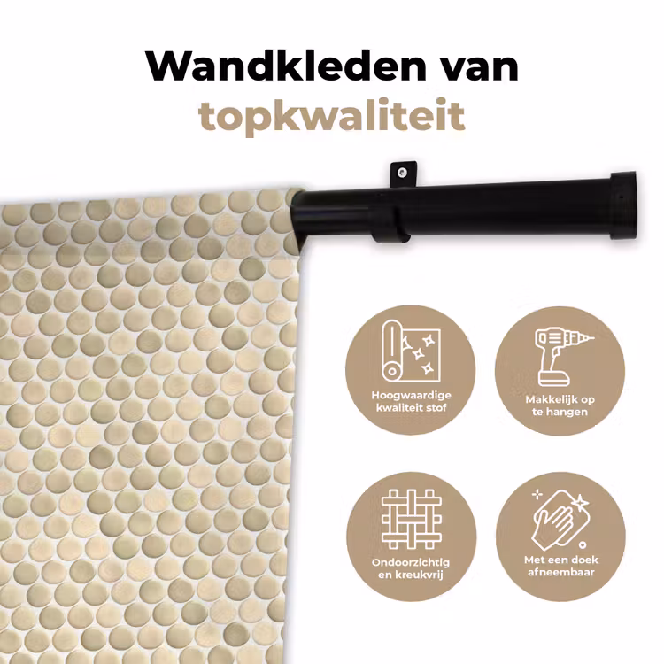 Penny - Mozaïek - Zand Wandkleed katoen klein 269 -sfeer2