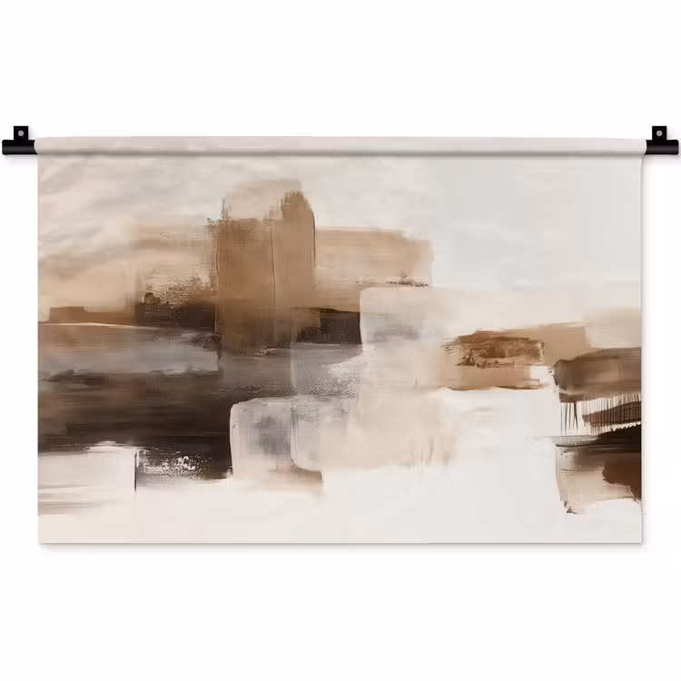 Penseelstreken - Abstract landschap - Rust Wandkleed katoen klein -zz3d