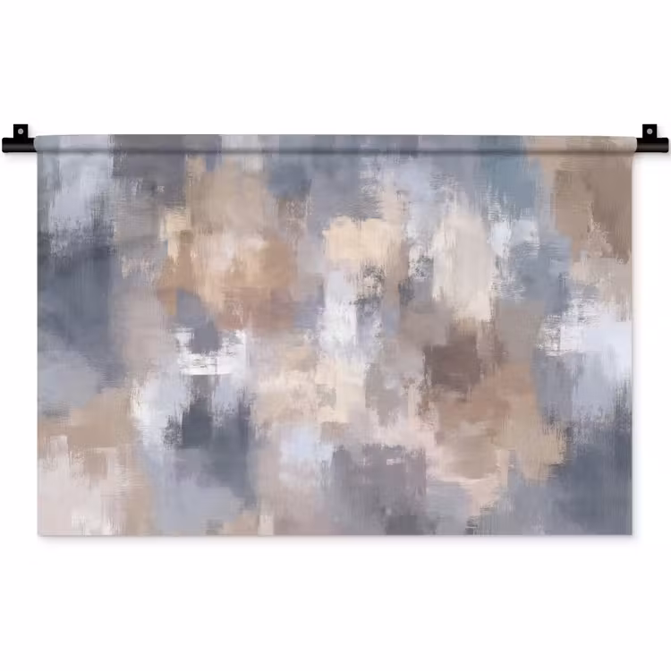 Penseelstreken - Schilderij - Beige Wandkleed katoen klein -zz3d