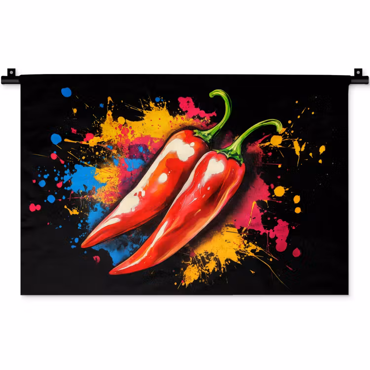 Peper - Graffiti - Verf - Abstract - Modern - Kleurrijk Wandkleed katoen klein -zz3d