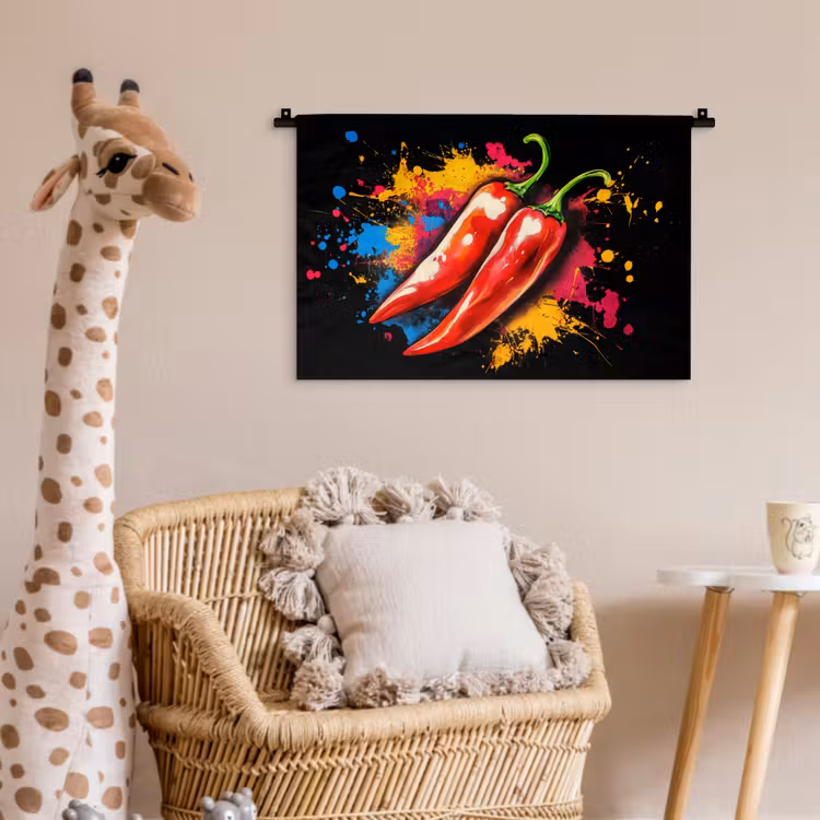 Peper - Graffiti - Verf - Abstract - Modern - Kleurrijk Wandkleed katoen klein -wsfeer5_kind