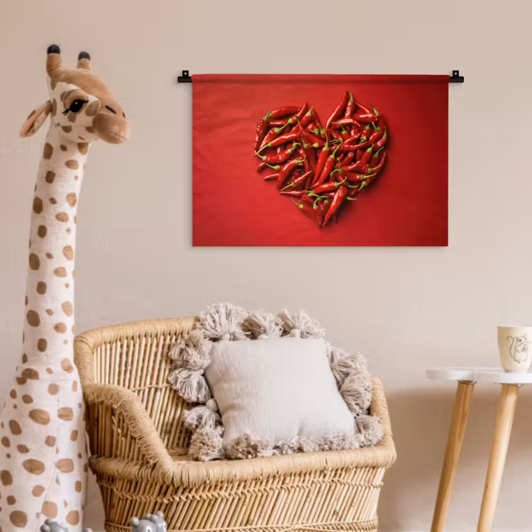 Pepers - Rood - Hart Wandkleed katoen klein -wsfeer5_kind