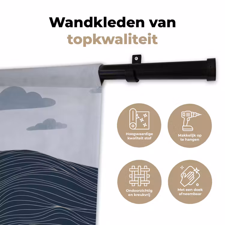 Persoon - Surfen - Oceaan - Natuur - Modern Wandkleed katoen klein -sfeer2