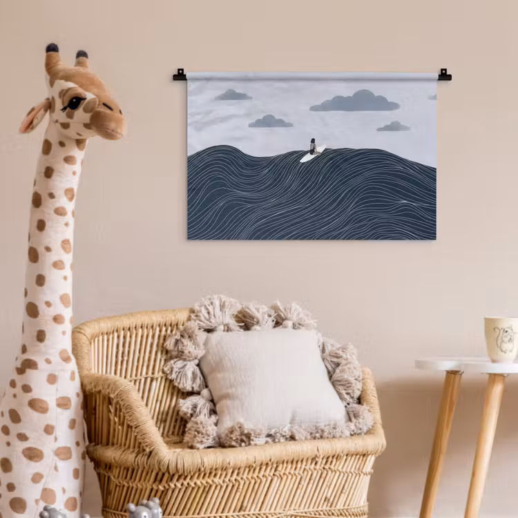 Persoon - Surfen - Oceaan - Natuur - Modern Wandkleed katoen klein -wsfeer5_kind