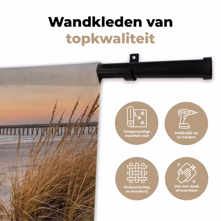 Pier - Zonsondergang - Strand Wandkleed katoen klein -sfeer2
