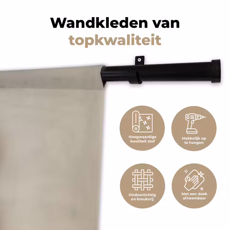 Pinda - Ruw - Beige Wandkleed katoen klein -sfeer2