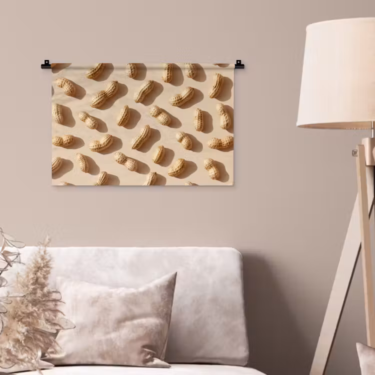 Pinda's - Patroon - Beige Wandkleed katoen klein -sfeer4