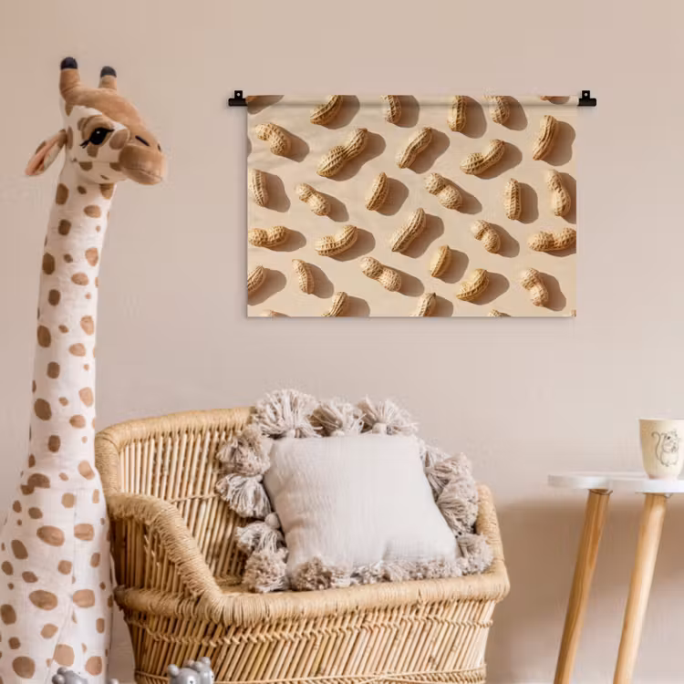 Pinda's - Patroon - Beige Wandkleed katoen klein -wsfeer5_kind
