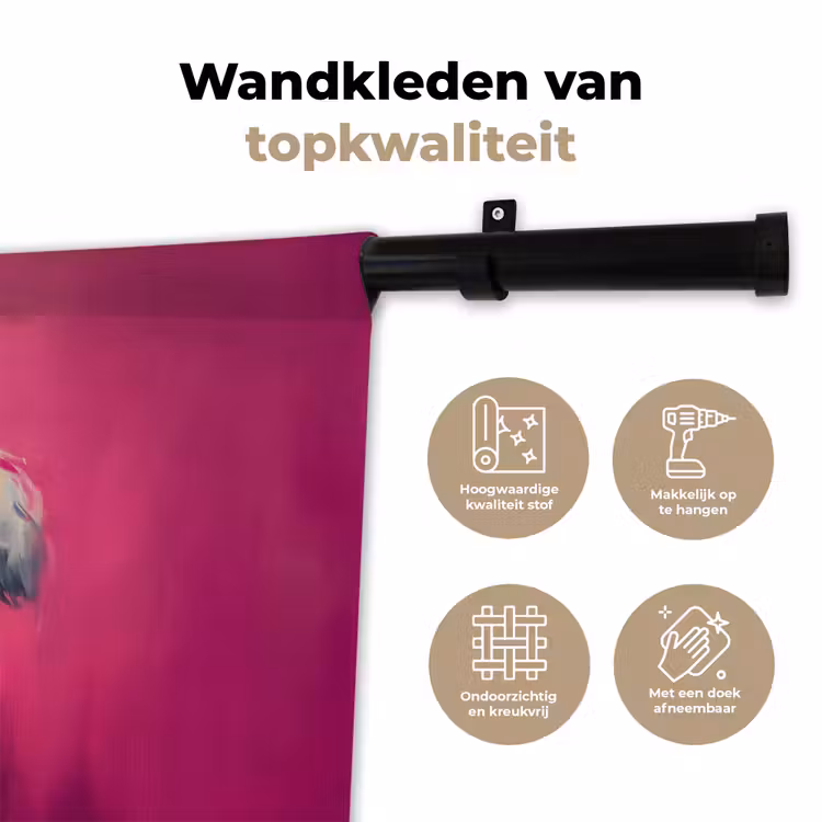 Pink - Hond - Bubbel Wandkleed katoen klein -sfeer2
