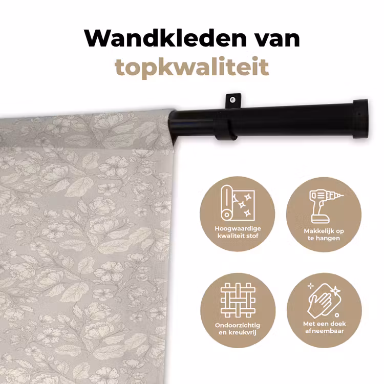Pioenrozen - Bloesem - Bessen Wandkleed katoen klein 269 -sfeer2