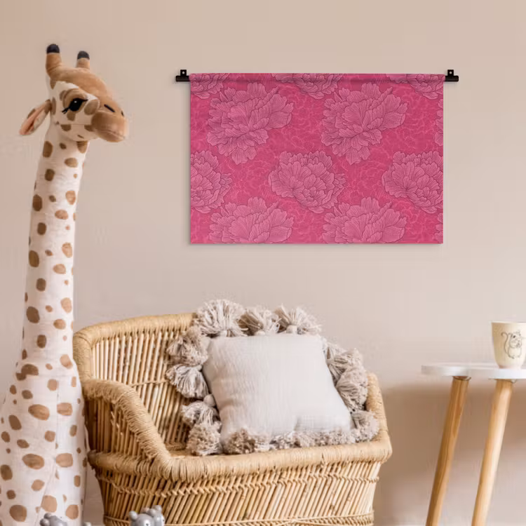 Pioenrozen - Energiek - Roze Wandkleed katoen klein 269 -wsfeer5_kind