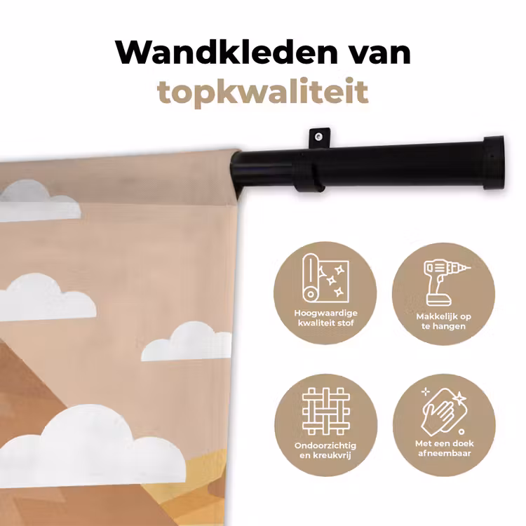 Piramide - Zon - Woestijn - Modern - Oranje Wandkleed katoen klein -sfeer2