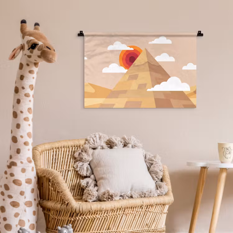 Piramide - Zon - Woestijn - Modern - Oranje Wandkleed katoen klein -wsfeer5_kind