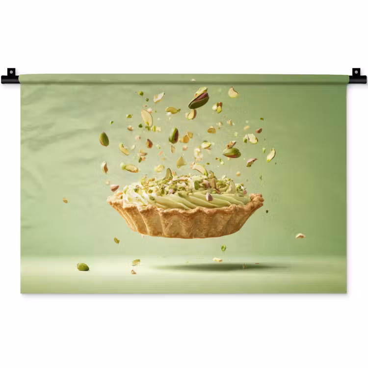 Pistache - Taart - Noten - Eten Wandkleed katoen klein -zz3d