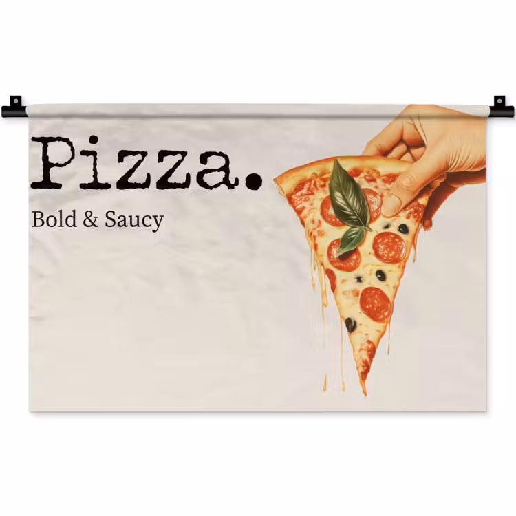 Pizza - Kaas - Pepperoni Wandkleed katoen klein -zz3d