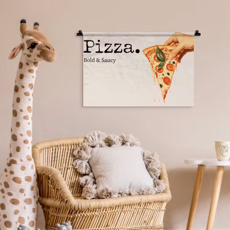 Pizza - Kaas - Pepperoni Wandkleed katoen klein -wsfeer5_kind