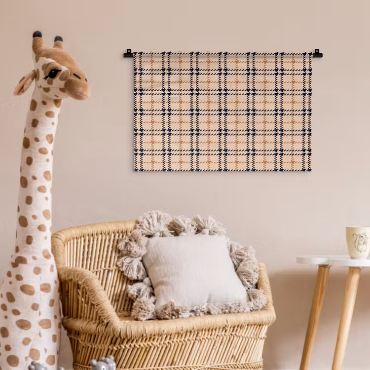 Plaid - Patroon - Beige - Zwart Wandkleed katoen klein 269 -wsfeer5_kind
