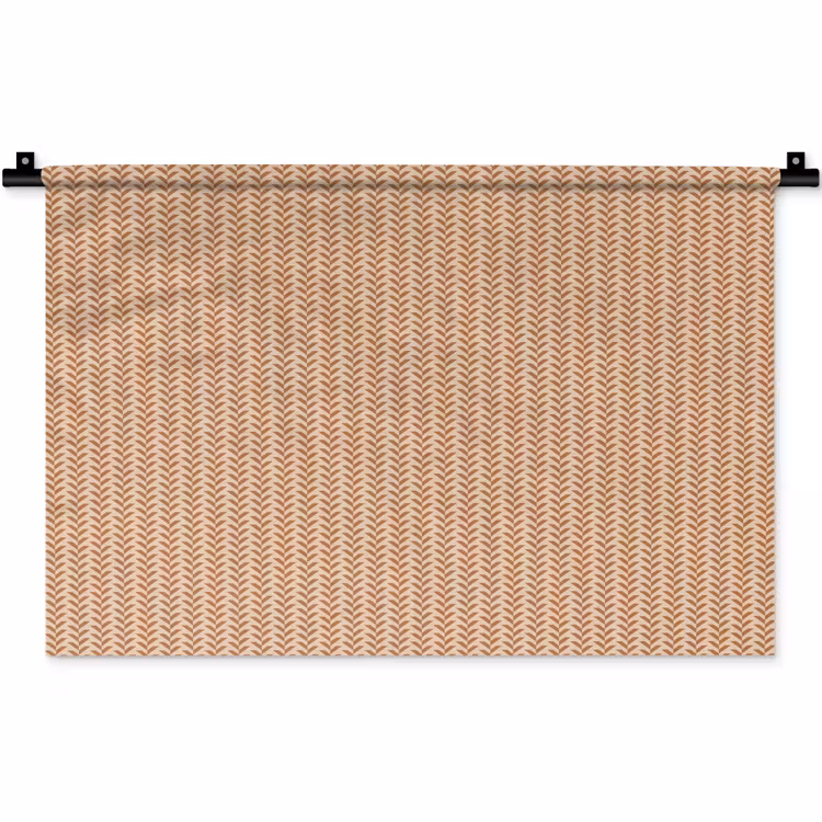 Plaid - Patroon - Bladvorm - Bruin Wandkleed katoen klein 269 -zz3d