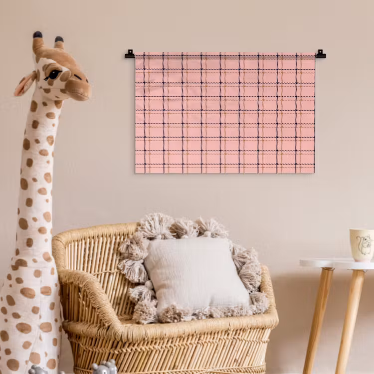 Plaid - Patroon - Gestreept - Roze Wandkleed katoen klein 269 -wsfeer5_kind